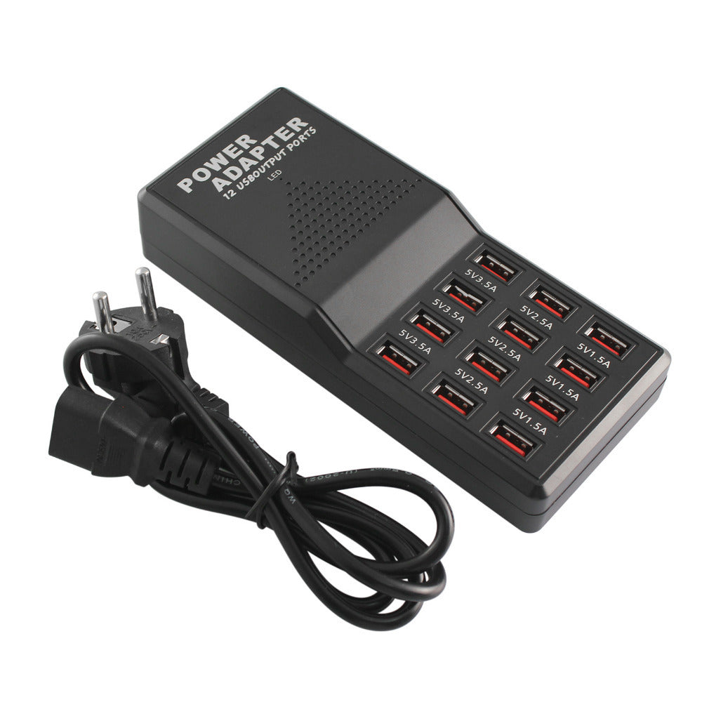 USB Fast Charger 12 Port 12AMP W858: Universal Compatibility and Charge 12 Devices Simultaneously USB Fast Charger 12 Port 12AMP W858: Universal Compatibility and Charge 12 Devices Simultaneously